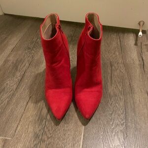 Red Suede Ankle Boots